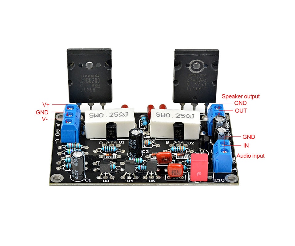 AIYIMA 100W 2SC5200+2SA1943 Dual DC35V Audio Amplifier Board