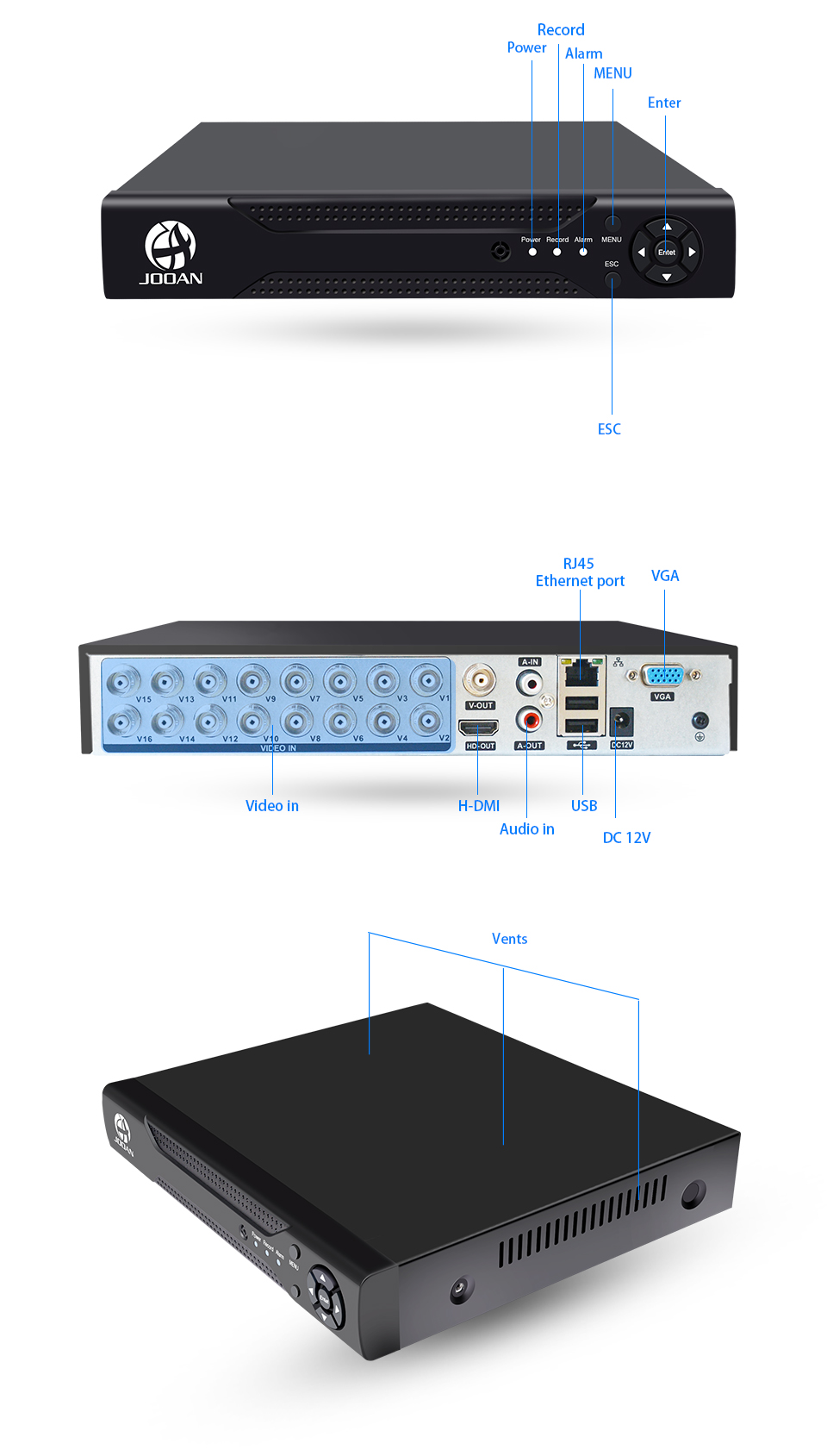 DVR 16CH 8CH 4CH CCTV Recorder For CVBS AHD Analog Camera IP Camera Onvif P2P 1080P Video Surveillance DVR Recorder