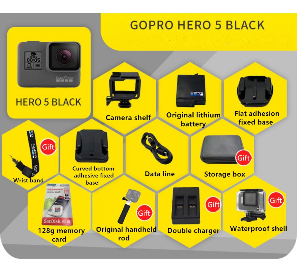Gopro HERO 5 Black Action Camera Outdoor Sports Camera with 4K Ultra HD Video   gopro 5  good products