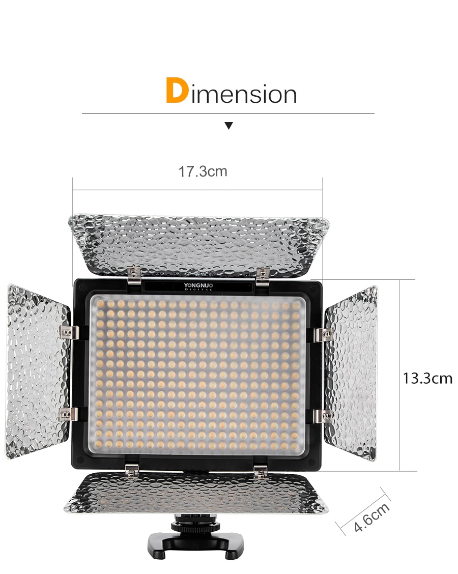 30W 5600K/3200K On-Camera 396 Bulbs LED Video Light  Dimmable Photographic Lighting for Canon Nikon Pentax DSLR