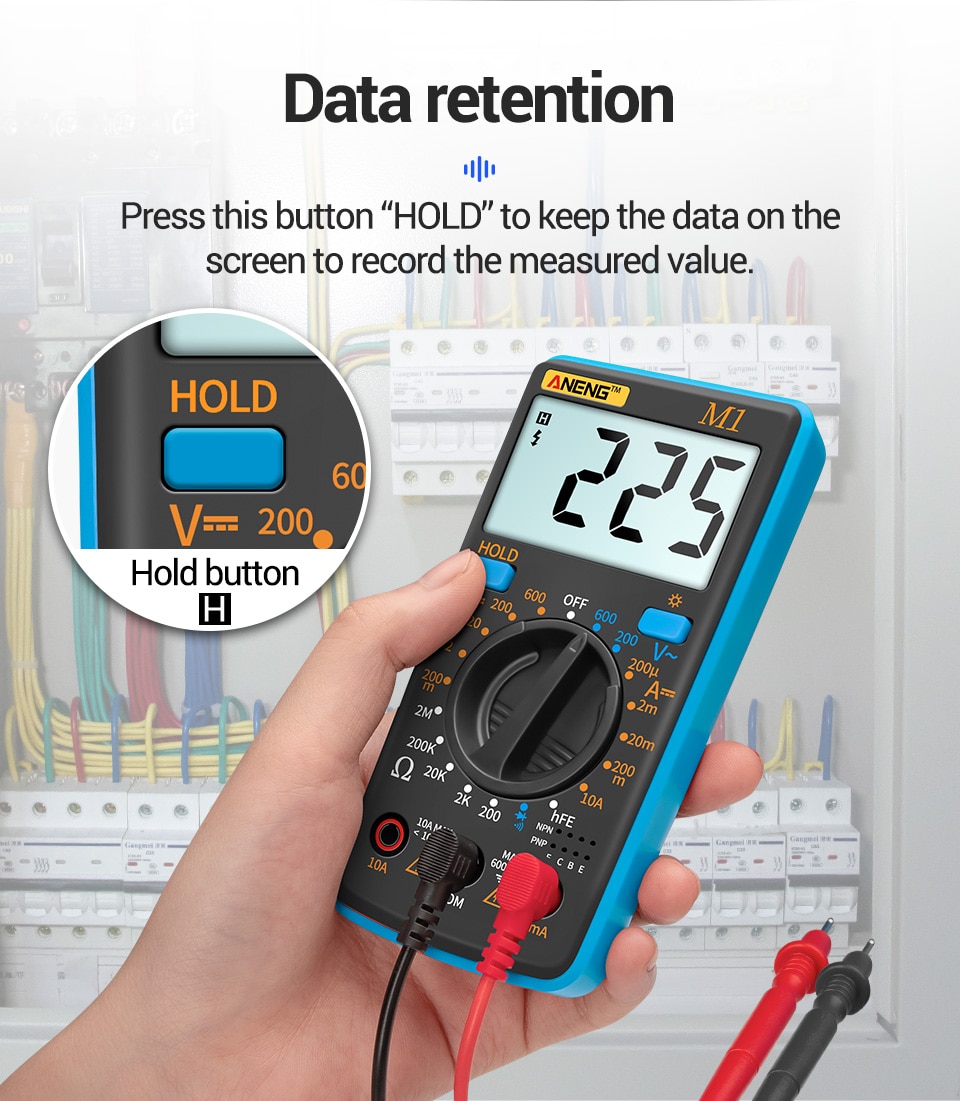 ANENG M1 Tester True Rms Digital Multimeter Testers Multi Meter Richmeters Dmm 400a 10A