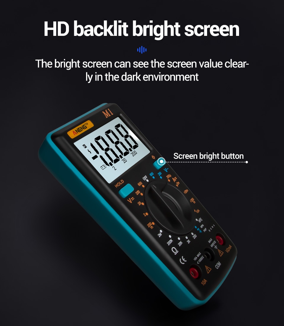ANENG M1 Tester True Rms Digital Multimeter Testers Multi Meter Richmeters Dmm 400a 10A