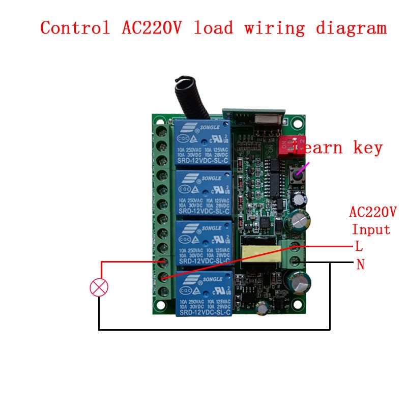 Smart Multiple AC110V 220V 230V 10A 433 MHz 4CH 4 CH 4 Channel Wireless Relay RF Remote Control