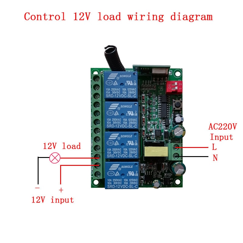 Smart Multiple AC110V 220V 230V 10A 433 MHz 4CH 4 CH 4 Channel Wireless Relay RF Remote Control