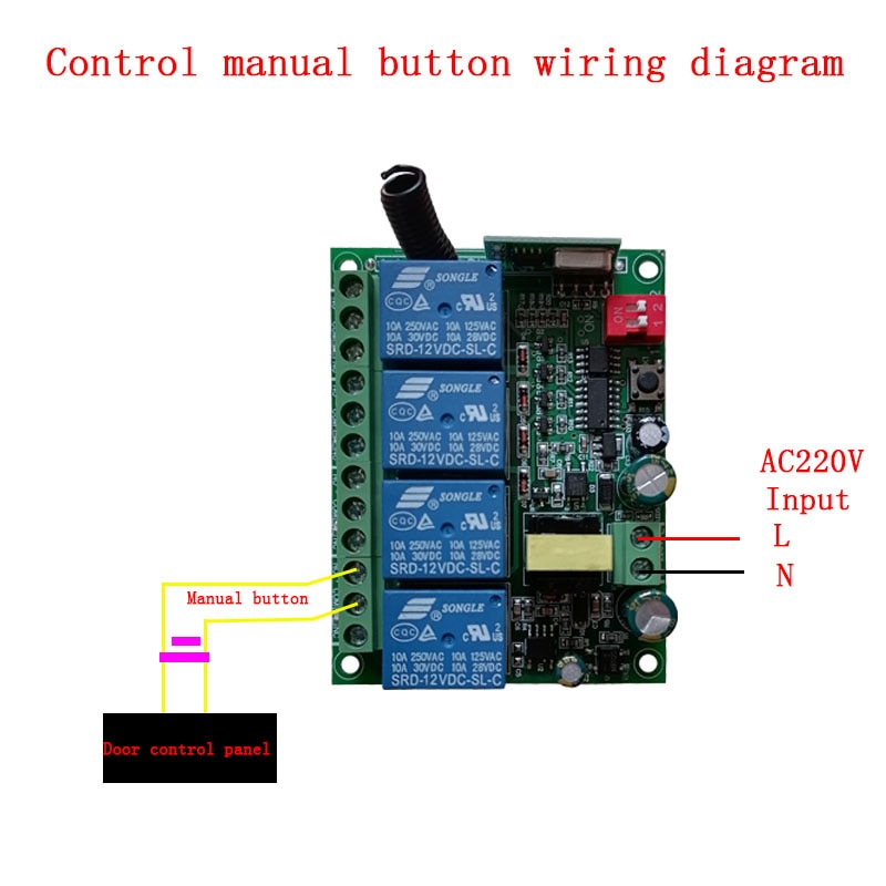 Smart Multiple AC110V 220V 230V 10A 433 MHz 4CH 4 CH 4 Channel Wireless Relay RF Remote Control