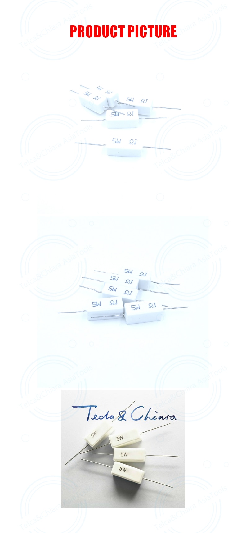 10Pcs 5W 6.2R 6.8R 7.5R 8R 6.2ohm 6.8ohm 7.5ohm 8ohm 6.2 6.8 7.5 8 Horizontal Ceramic Cement Power Resistor Resistance 5% R Ohm