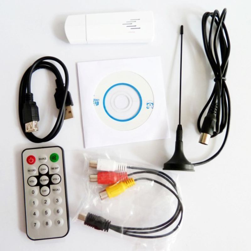 USB 2.0 Analog Signal TV Stick Box TV Tuner Receiver FM Radio Remote Control For PC Laptop