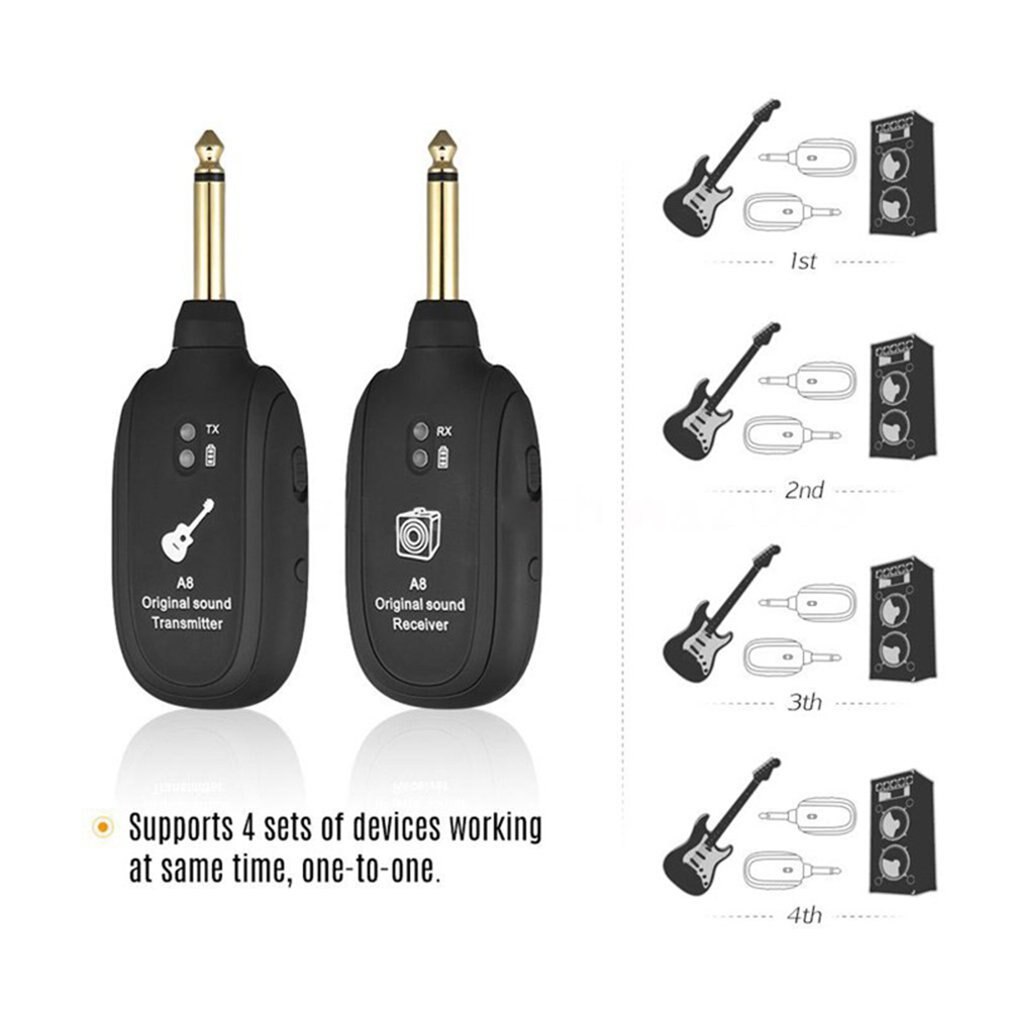 Guitar Wireless Transmission System  Wireless Transceiver A8 Guitar Wireless Receiver good produts