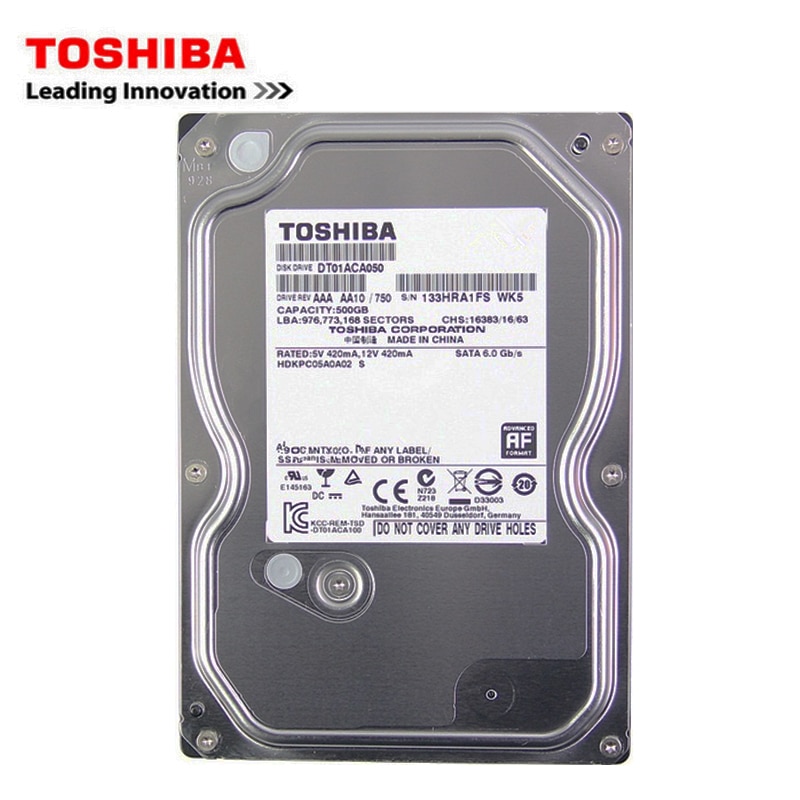 Toshiba 500GB desktop computer hdd 3.5" internal mechanical hard disk SATA3 6Gb/s