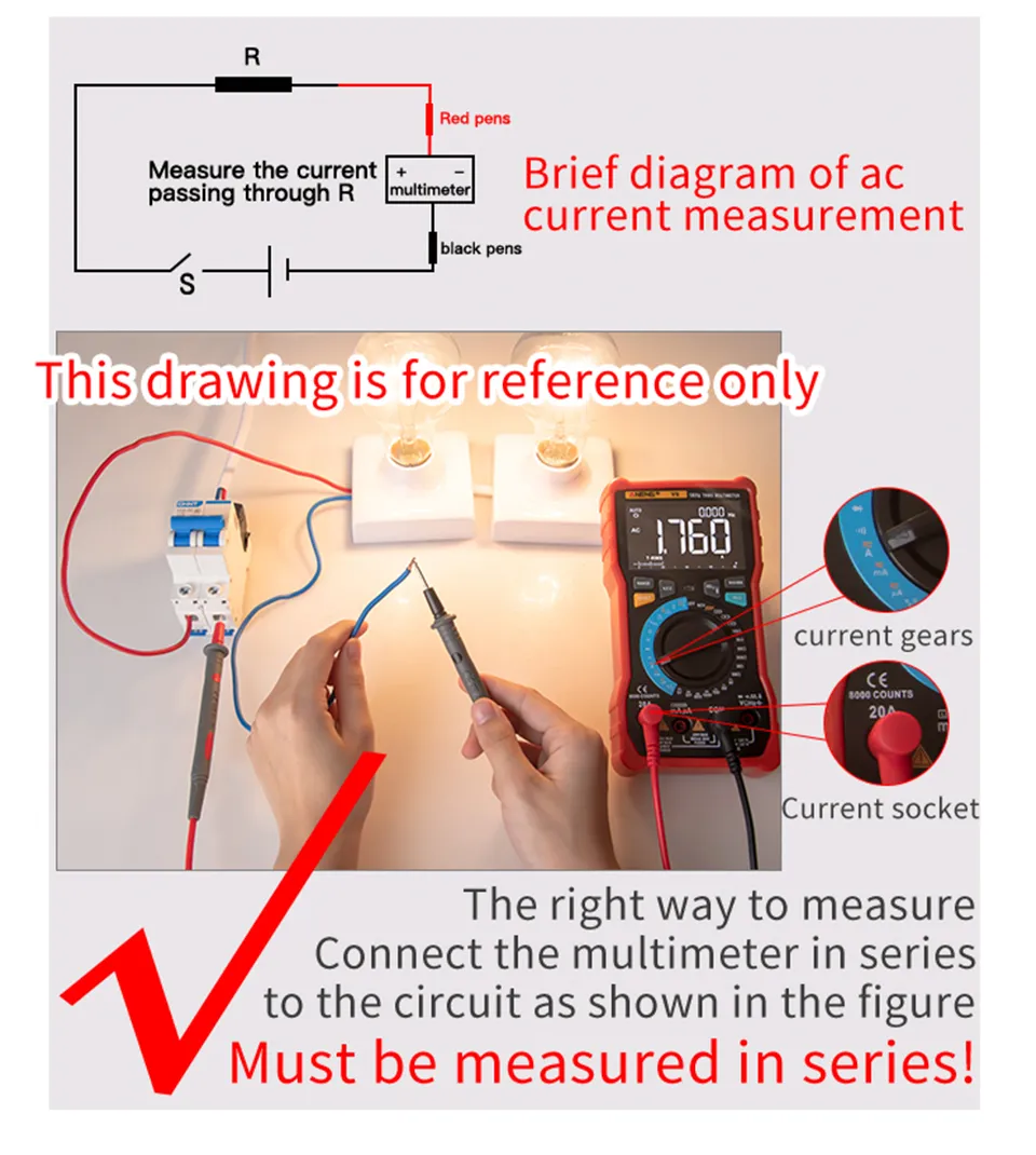 ANENG DT9205A-12 1999 Counts Digital Multimeter AC/DC Voltage Current Tester Electrical Test Meter Profesional Analog Multimetro