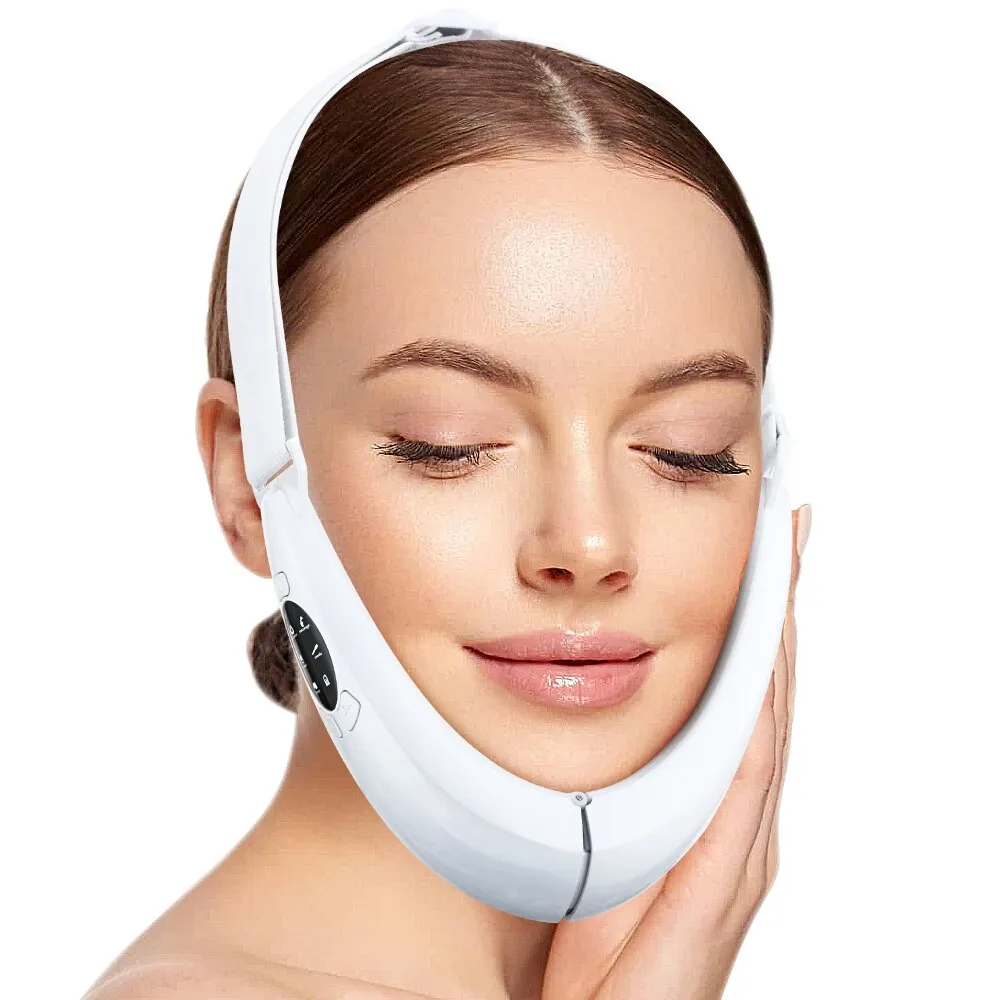 Hailicare Face Lifter V-Line Up Face Lifting Belt Face Slimming Vibration Massager LED Display Facial Beauty Instrument 5 Modes