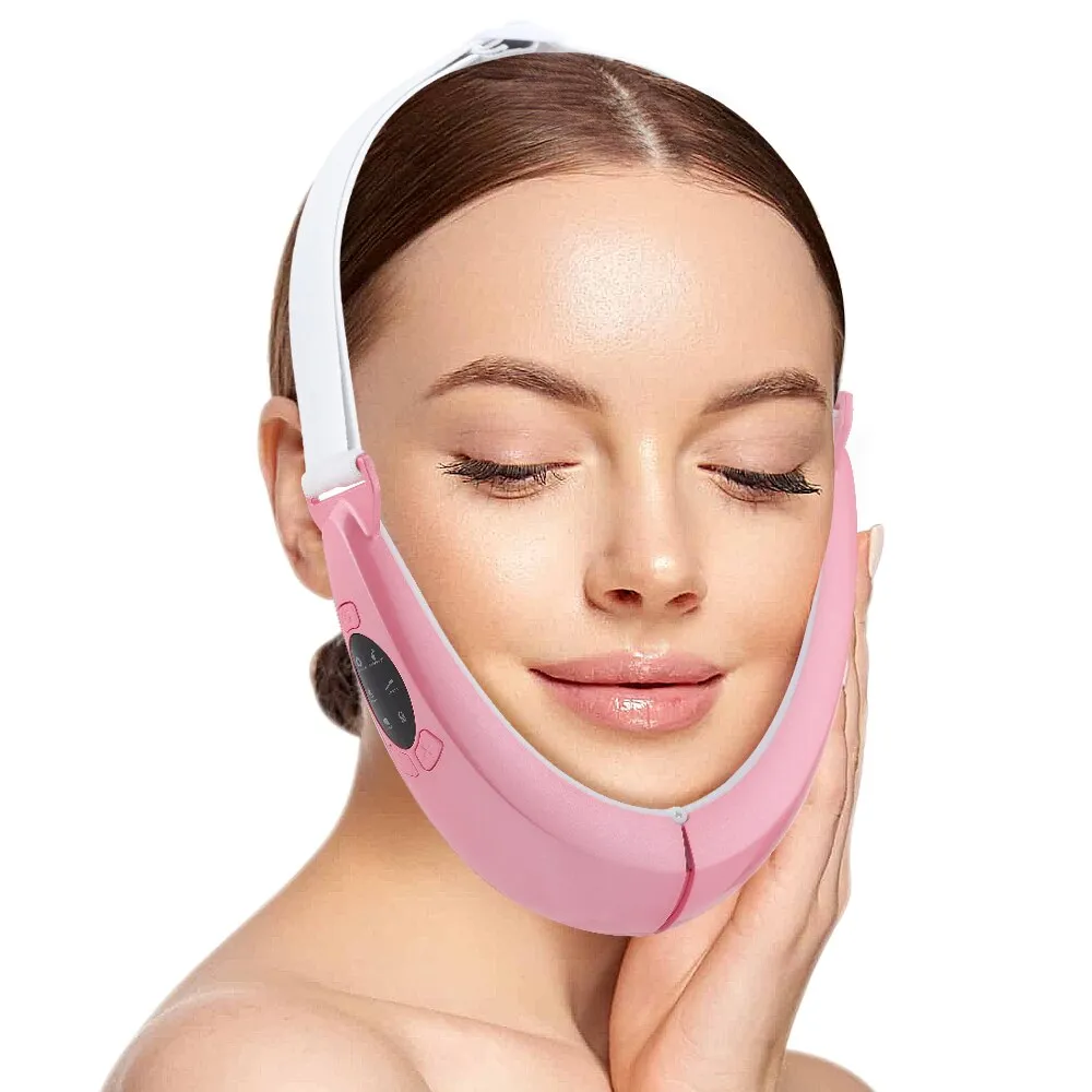 Hailicare Face Lifter V-Line Up Face Lifting Belt Face Slimming Vibration Massager LED Display Facial Beauty Instrument 5 Modes