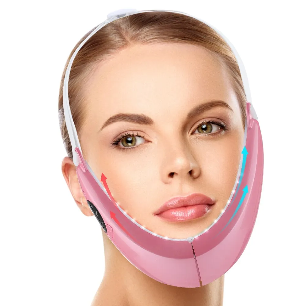 Hailicare Face Lifter V-Line Up Face Lifting Belt Face Slimming Vibration Massager LED Display Facial Beauty Instrument 5 Modes