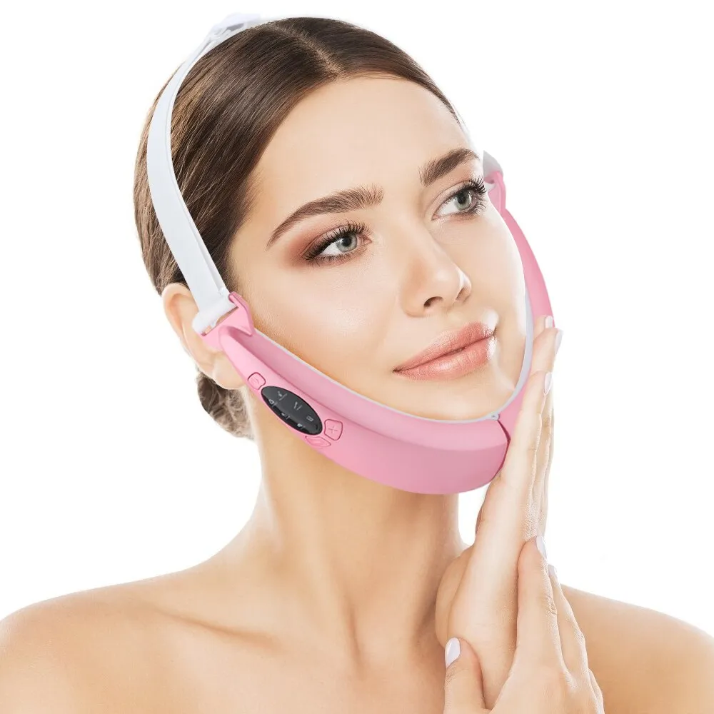 Hailicare Face Lifter V-Line Up Face Lifting Belt Face Slimming Vibration Massager LED Display Facial Beauty Instrument 5 Modes