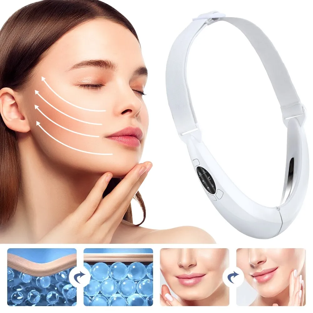 Hailicare Face Lifter V-Line Up Face Lifting Belt Face Slimming Vibration Massager LED Display Facial Beauty Instrument 5 Modes