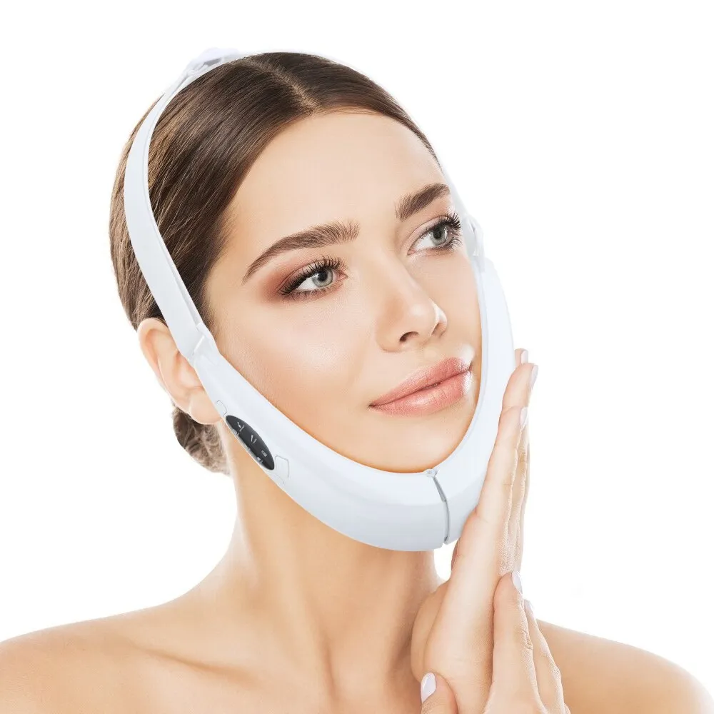 Hailicare Face Lifter V-Line Up Face Lifting Belt Face Slimming Vibration Massager LED Display Facial Beauty Instrument 5 Modes