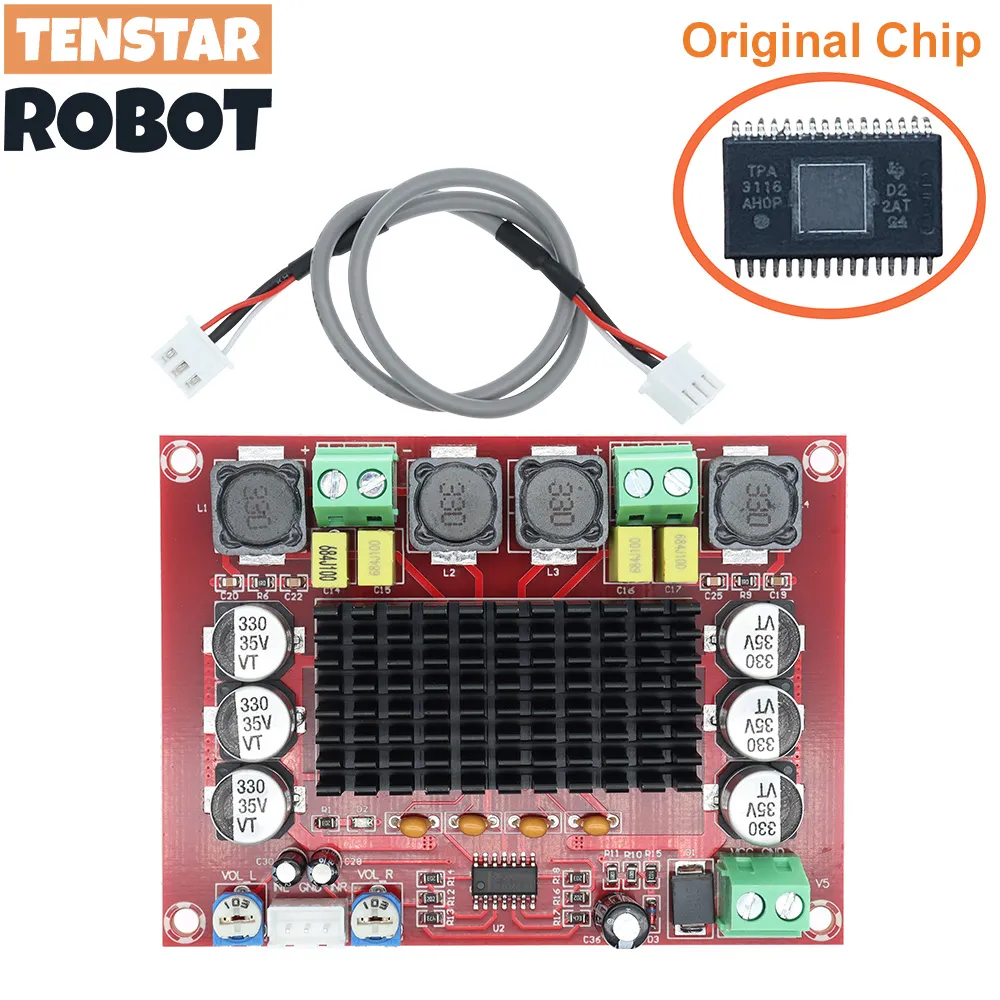 Original Chip TPA3116 D2 XH-M543 12V 24V 120W*2  Dual Channel Digital Power Audio Amplifier Board 120W x2