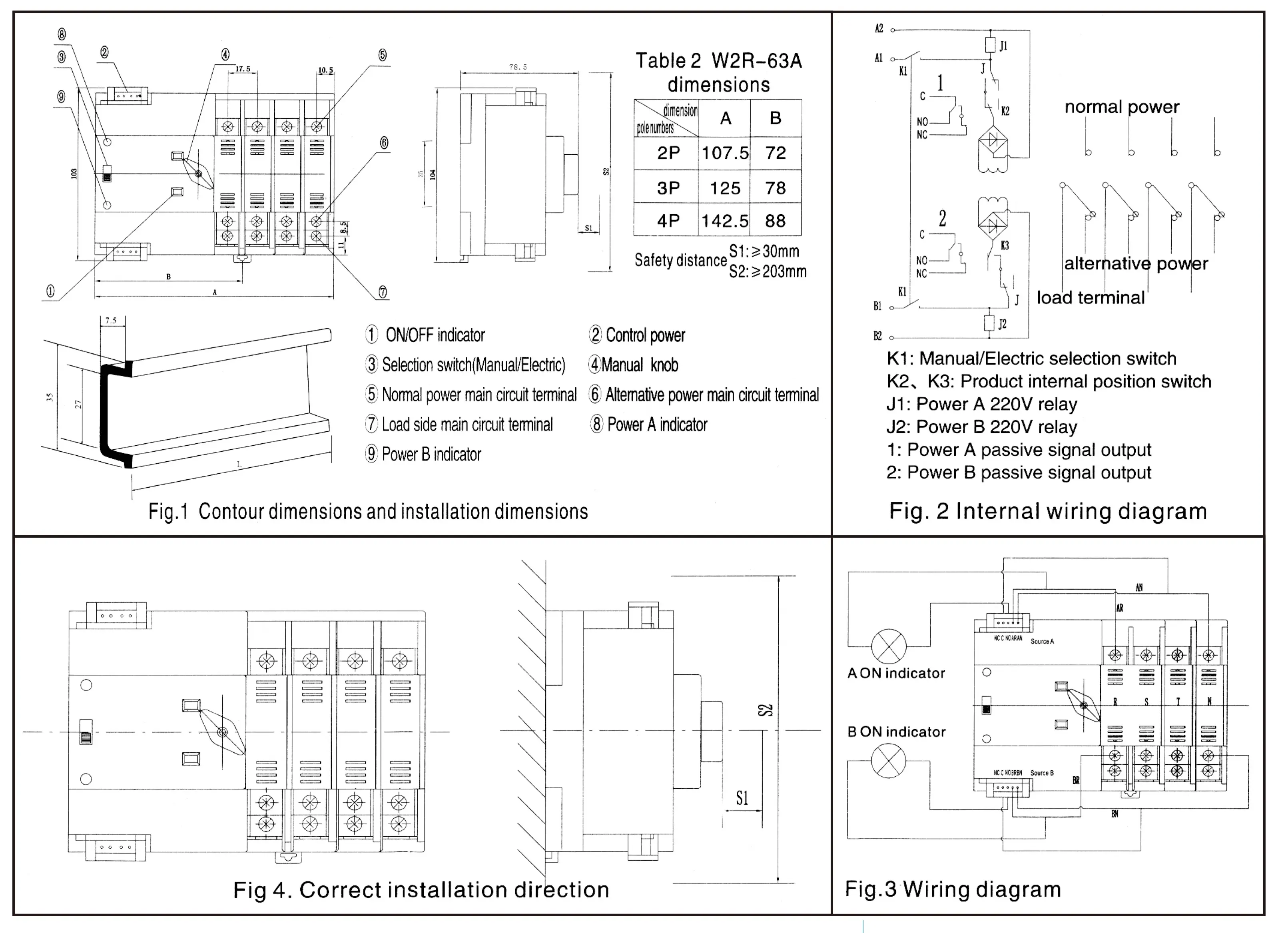 Din Rail 2P 3P 4P ATS Dual Power Automatic Transfer Switch Electrical Selector Switches Uninterrupted Power 63A 100A TONGOU Mini min