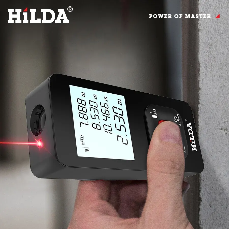 HILDA Laser Distance 50M/100M/120M Rangefinder Profesional Meter Laser Range Finder Ruler Test Tool