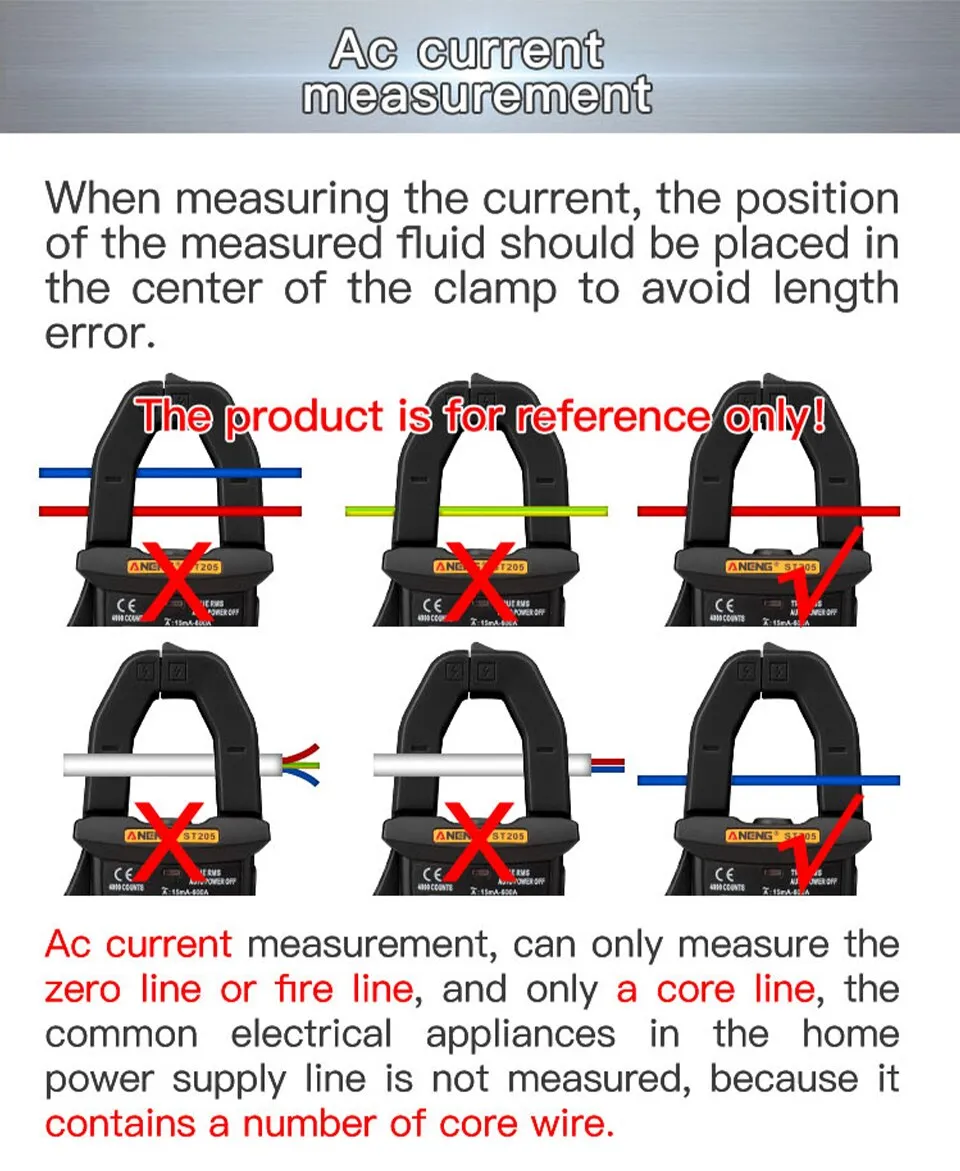 ANENG PN103 6000 Counts Digital Clamp Meter Multimeter 600A AC Current AC/DC Voltage Tester Hz Capacitance NCV Ohm Diode Testers