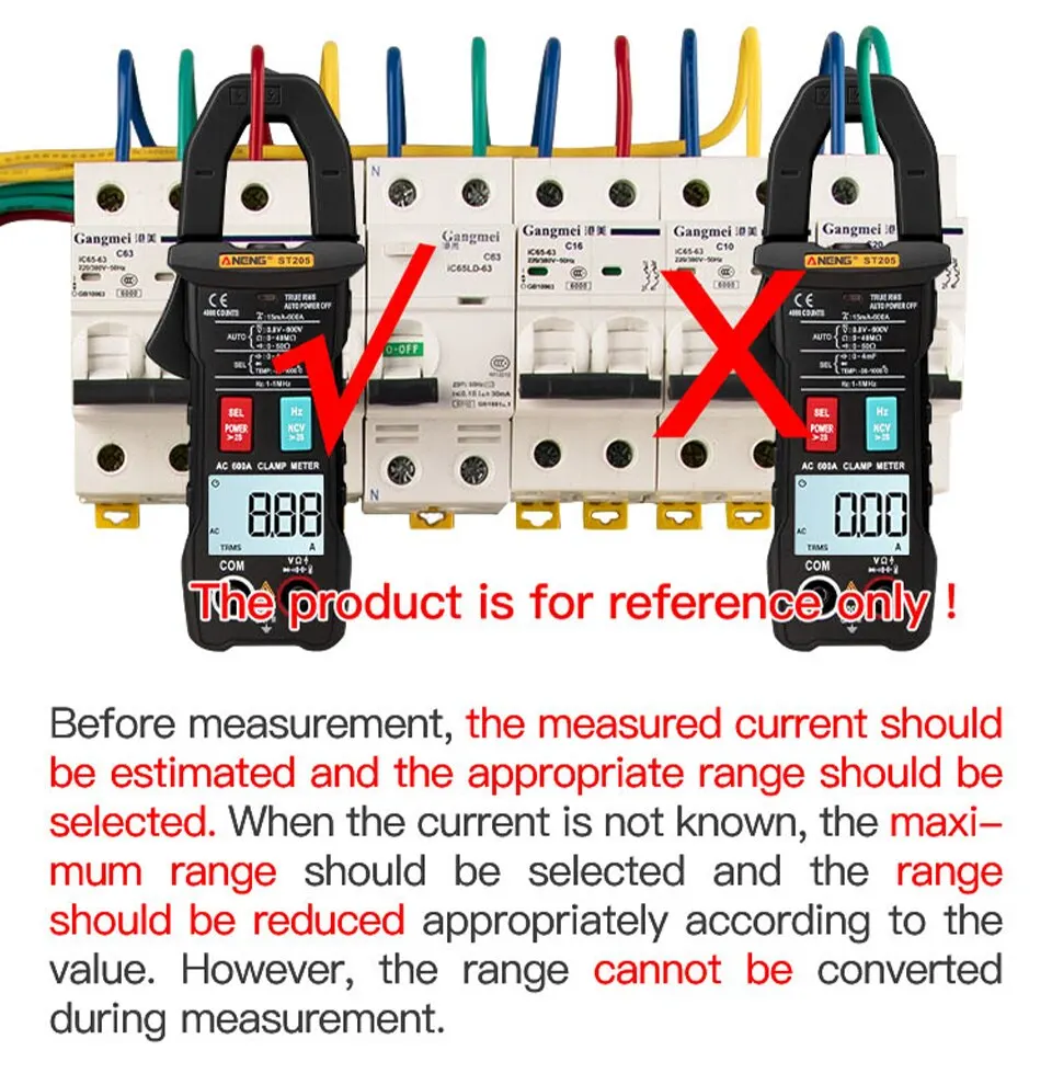 ANENG PN103 6000 Counts Digital Clamp Meter Multimeter 600A AC Current AC/DC Voltage Tester Hz Capacitance NCV Ohm Diode Testers