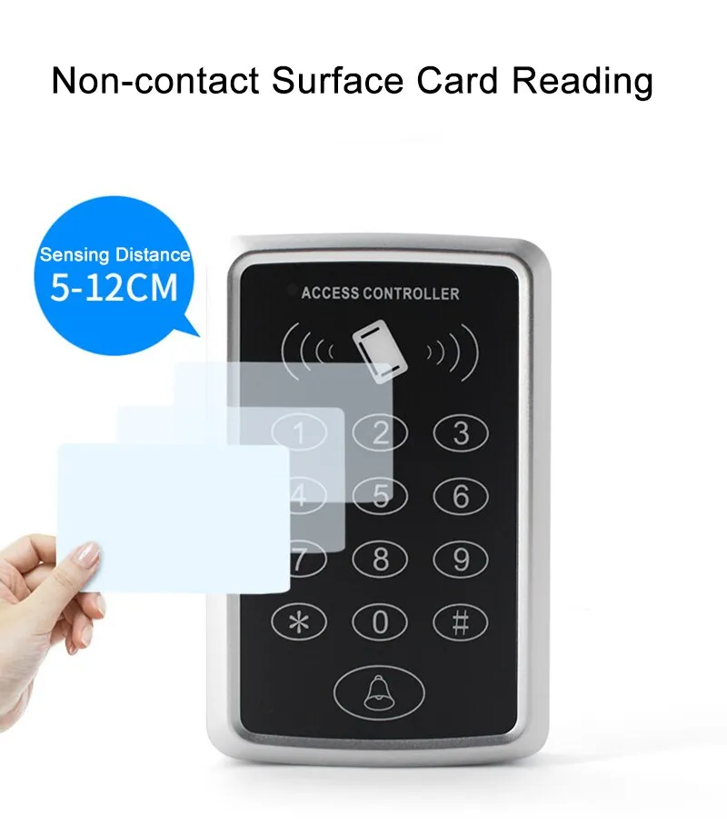 125KHz RFID Access Control Keypad EM Card Reader Support 1000 Users Door Access Control System Door Lock Opener Keyboard System