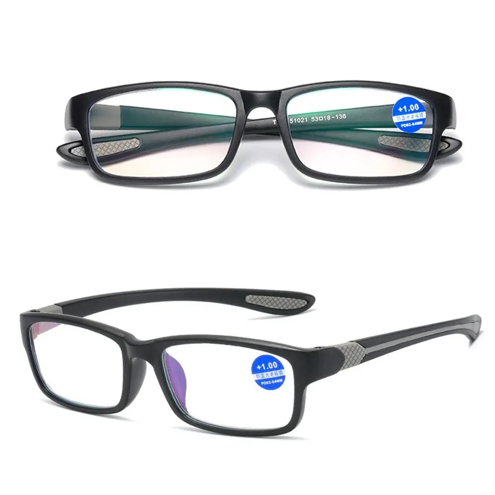 Reading Glasses Men Women Sports Anti-blue Light Reading Eyewear Black Red TR90 Frame Presbyopia Eyeglasses +100 to+400 glasses