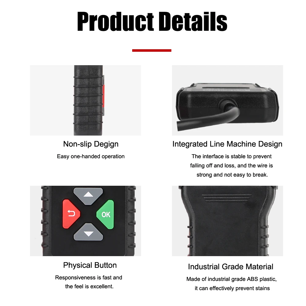 Battery System Detect 100-2000 CCA Car Battery Tool 6V 12V 24V Car Battery Tester Auto Battery Analyzer BM550 Black