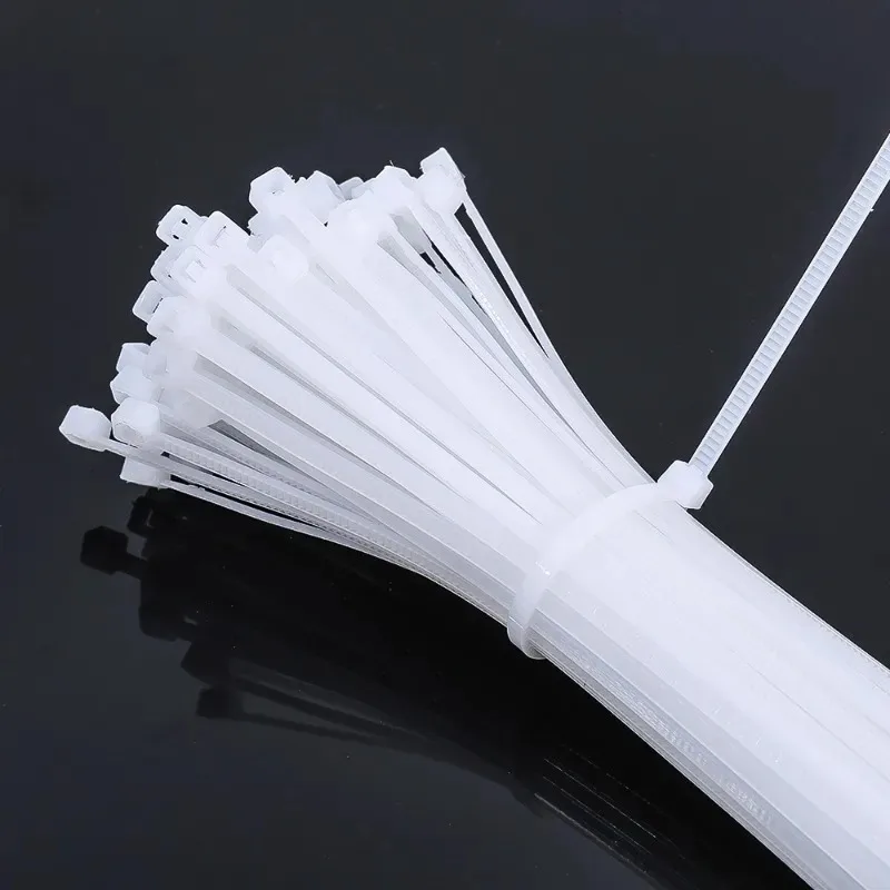 500/100Pcs Plastic Nylon Cable Ties Self-locking Cord Ties Straps Adjustable Cables Fastening Loop Home Office Wire Zip Ties