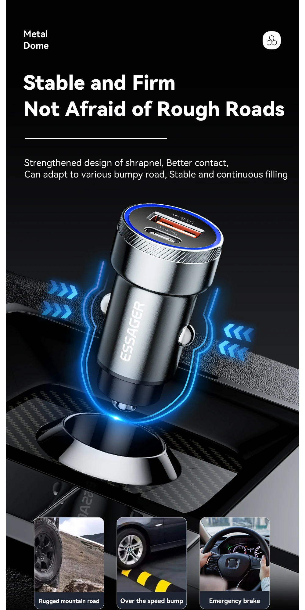 Essager 54W USB Car Charger 5A Fast Charing QC 3.0 PD 3.0 SCP AFC USB Type C Car Phone Chargers For iPhone Huawei Samsung Xiaomi