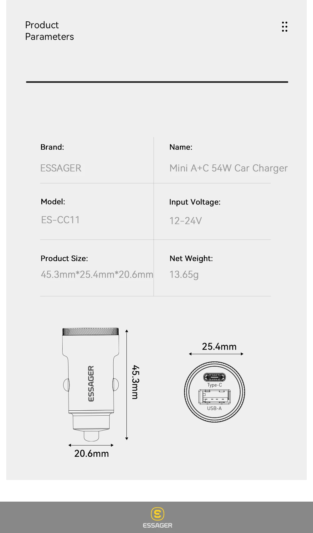 Essager 54W Car Charger 5A Fast Charging Type C Quick Charge 3.0 QC PD 3.0 SCP USB Car Charger For Xiaomi Samsung Iphone Charger