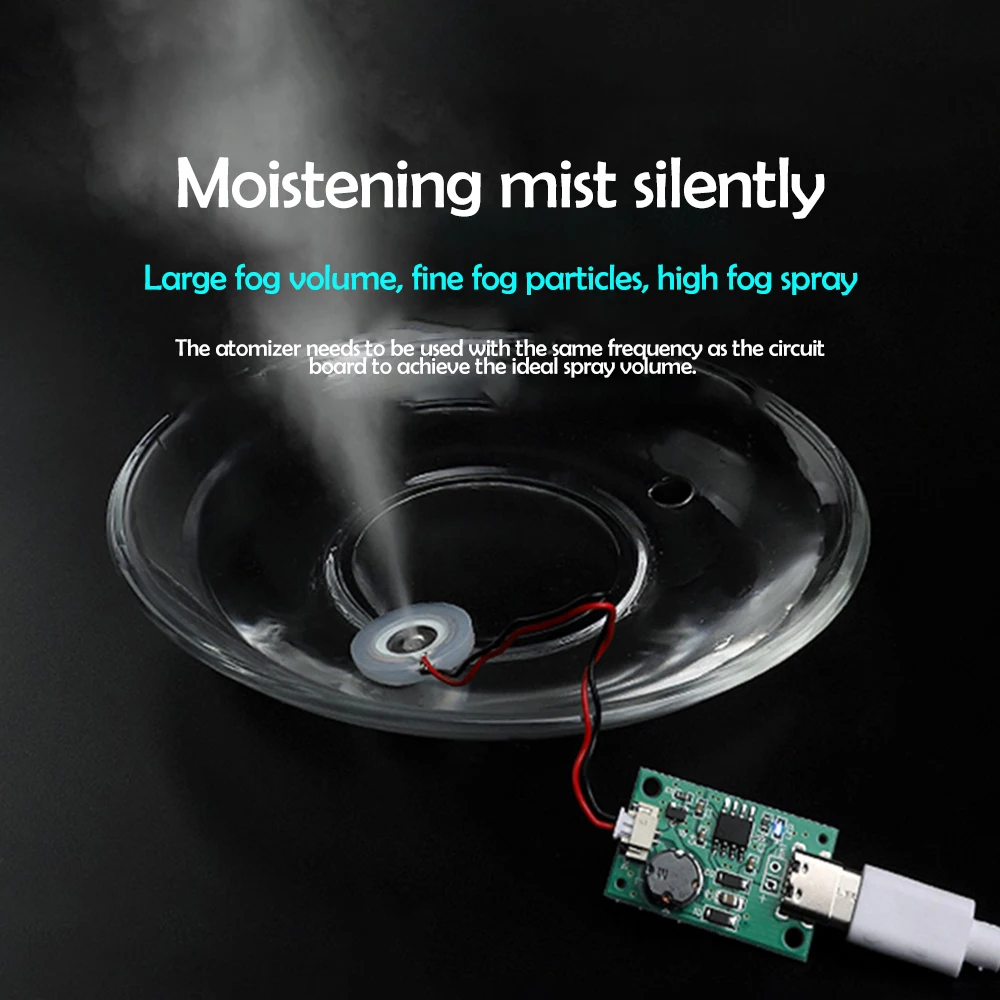 DC5V USB Ultrasonic Spray Humidifier Atomizer Drive Module Ultrasonic Humidifier DIY Kits Fogger Type-C Mini Oscillating