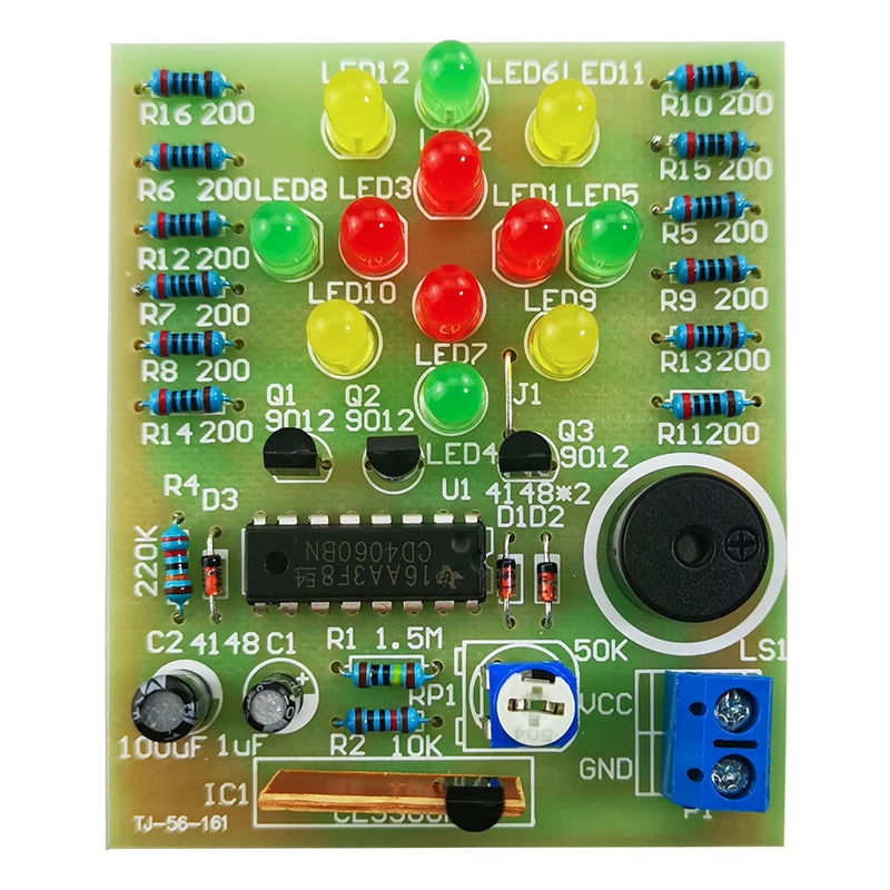 DIY Kit CD4060 Dream Light Electronic Circuit Music Colourful Lights Soldering Practice Loose Parts