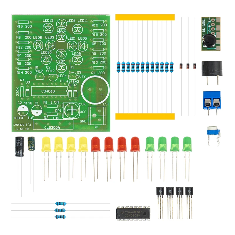 DIY Kit CD4060 Dream Light Electronic Circuit Music Colourful Lights Soldering Practice Loose Parts