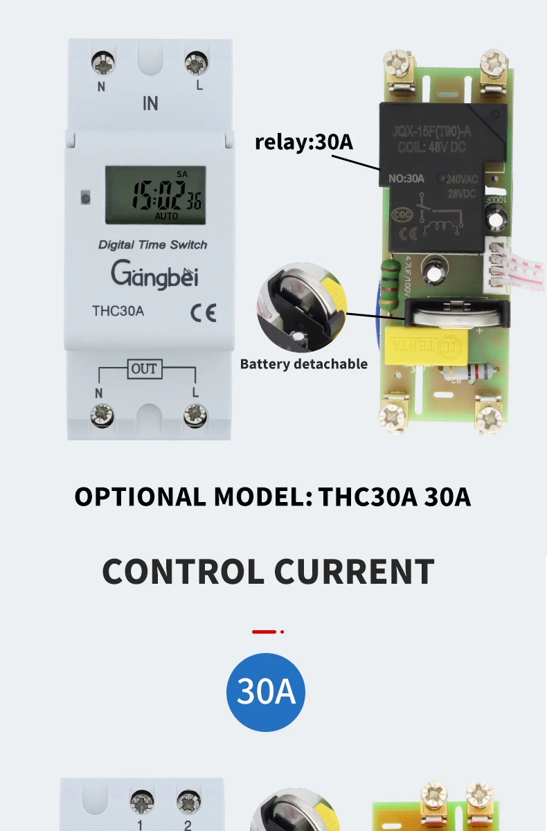 Weekly 7 Days Programmable Digital TIME SWITCH Relay Timer Control AC 220V 230V 110V 24V 12V 16A 30A Din Rail Mount