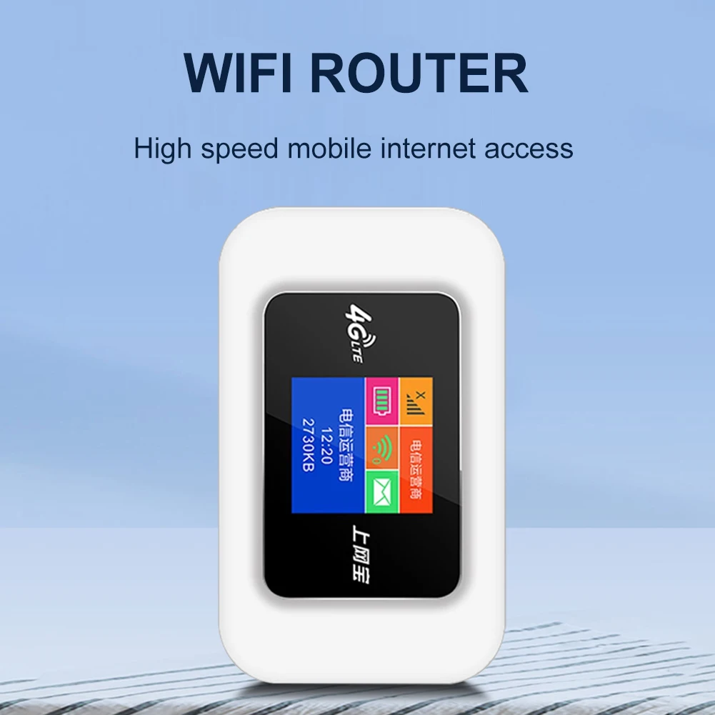 150Mbps 4G LTE Wifi Router Color LCD Display Portable Modem Sim Card Slot Repeater Router Pocket WiFi Hotspot Built-in Battery