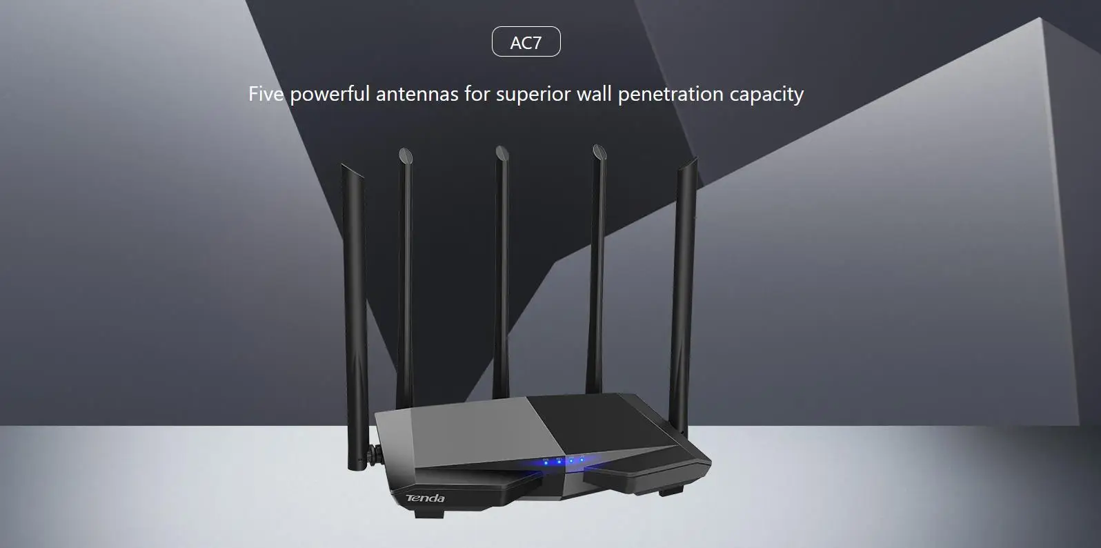 Tenda AC7 Dual Band Wireless AC1200 Router Wifi Range Repeater with 5*6dBi High Gain Antennas Wider Coverage Wi-Fi Extender