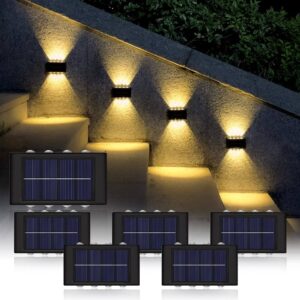 waterproof garden lights solar wall up and down wall light outdoor wall lighting 6 led